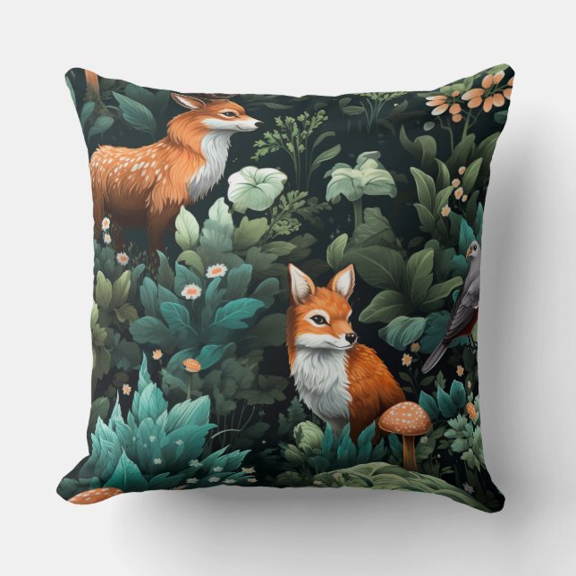 Botanische Freunde des Twilight Forest Kissen (Vorderseite)