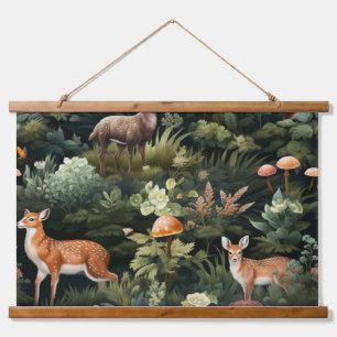 Botanische Freunde des Twilight Forest Wandteppich Mit Holzrahmen