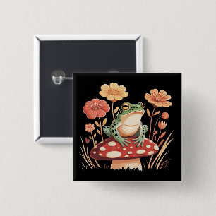 Botanische Froschliebhaber-Geschenke Floral Blume Button