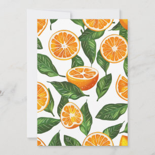 Botanische Frucht Orange Citrus Nahtlos Feiertagskarte