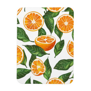 Botanische Frucht Orange Citrus Nahtlos Magnet