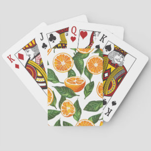 Botanische Frucht Orange Citrus Nahtlos Spielkarten