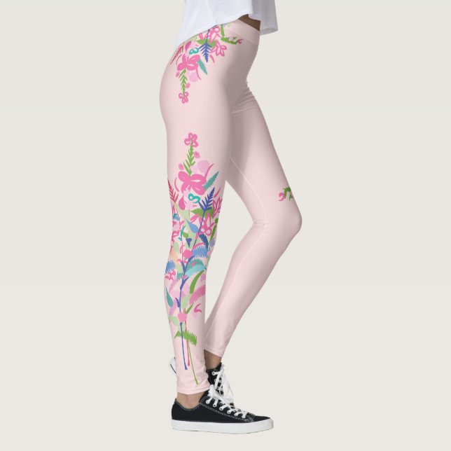 Botanische Frühlingshügel Leggings (Rechts)