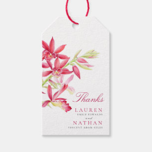 Botanische Gastgeschenk Hochzeit Roter Orchid Geschenkanhänger