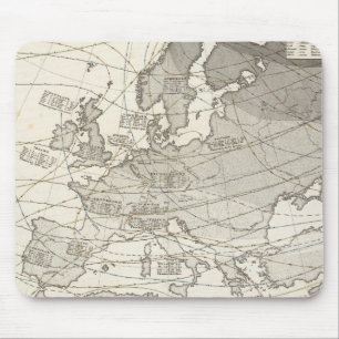 Botanische geografische statistische Karte Europas Mousepad