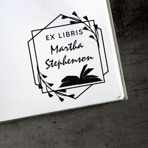 Botanische Geometrische Ex Libris für Buchliebhabe Gummistempel