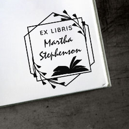 Botanische Geometrische Ex Libris für Buchliebhabe Permastempel