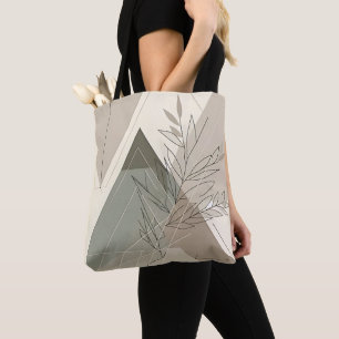 Botanische geometrische Minimalistisch-Tote-Tasche