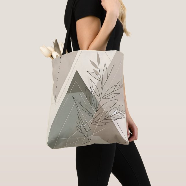 Botanische geometrische Minimalistisch-Tote-Tasche (Von Nahem)