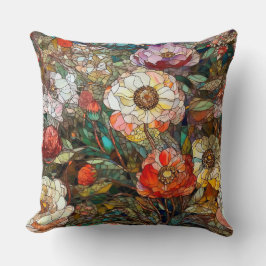 Botanische Glasblätter Kissen