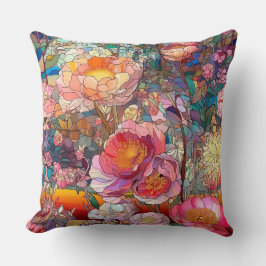 Botanische Glasblätter Kissen