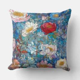 Botanische Glasblätter Kissen