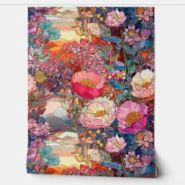 Botanische Glasblätter Tapete