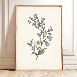 Botanische Glockenblumen-Häuschen-Wandkunst Poster