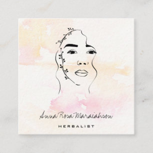 *~* Botanische Goddess Grüne QR Linie Art Quadratische Visitenkarte