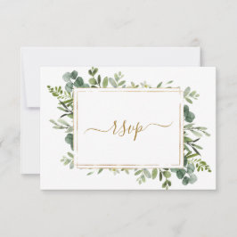 Botanische Gold Greenerity Wedding RSVP Card Karte