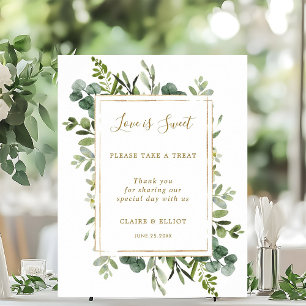 Botanische Gold Liebe ist Sweet Dessert Bar Sign Poster