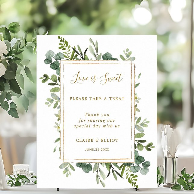 Botanische Gold Liebe ist Sweet Dessert Bar Sign Poster (Von Creator hochgeladen)