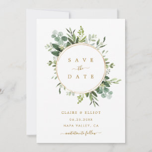 Botanische goldene Hochzeit Sichern Sie die Datums Save The Date