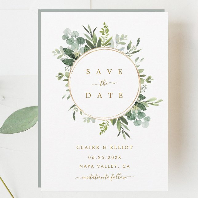 Botanische goldene Hochzeit Sichern Sie die Datums Save The Date (Von Creator hochgeladen)