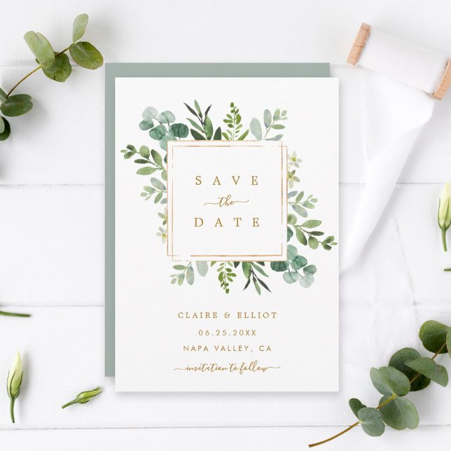 Botanische goldene Hochzeit Sichern Sie die Datums Save The Date (Von Creator hochgeladen)