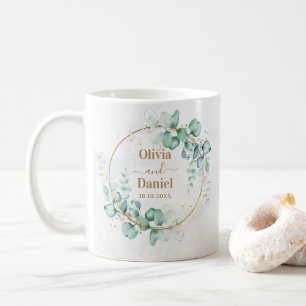 Botanische goldene Landschaft für Hochzeiten Kaffeetasse