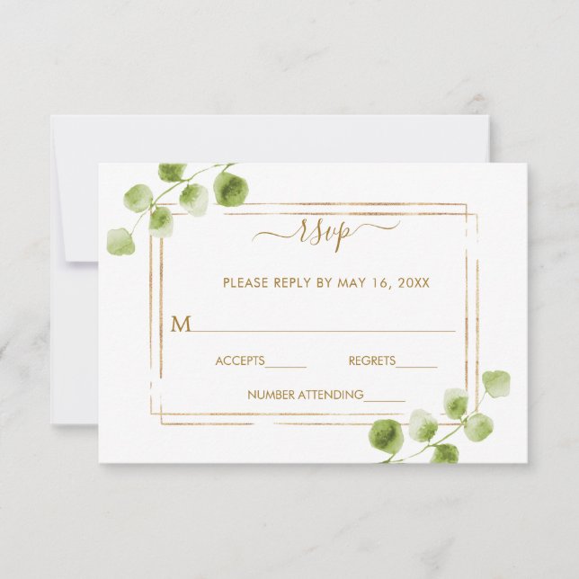 Botanische Goldschmiede Hochzeit RSVP (Vorderseite)