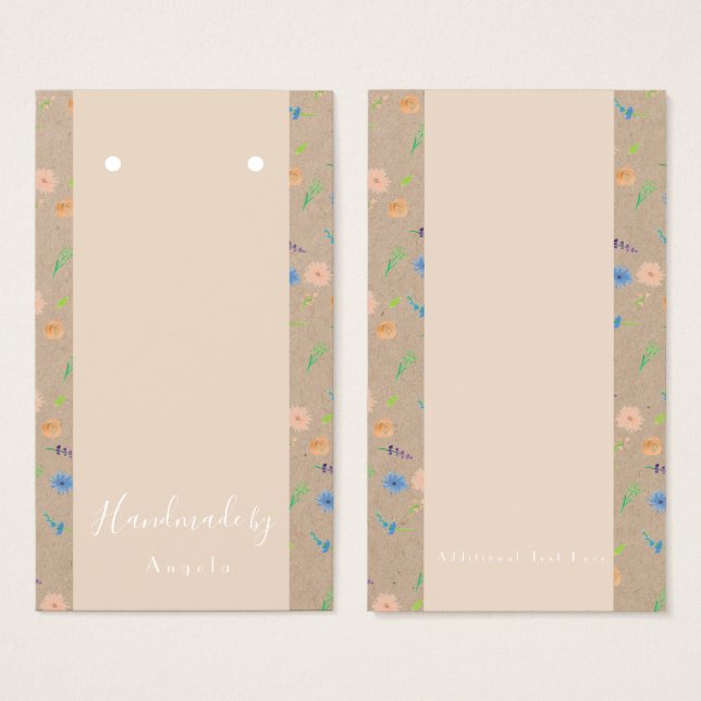 Botanische Grafikkarte Watercolor Wild Florals (Vorne & Hinten)