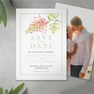 Botanische Grevillea-Blumen-Foto Save The Date