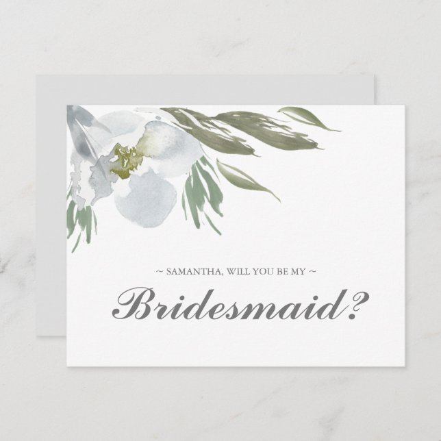 Botanische Grünanlage BRIDESMAID VORSCHLAG Karte (Vorne/Hinten)