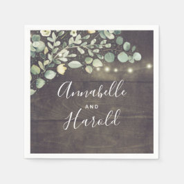 Botanische Grünanlage Rustikale Hochzeit Serviette