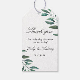 Botanische grüne Blätter Moderne Dankeschön Ihnen  Geschenkanhänger