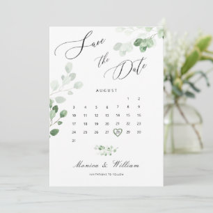 Botanische Grüne Hochzeit Sichern Sie die Datumska Save The Date