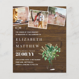 Botanische Grüne Leafy Hochzeit Einladung Budget