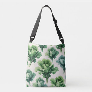 Botanische Grüne Lettuce Muster Crossbody Bag Tasc Tragetaschen Mit Langen Trägern
