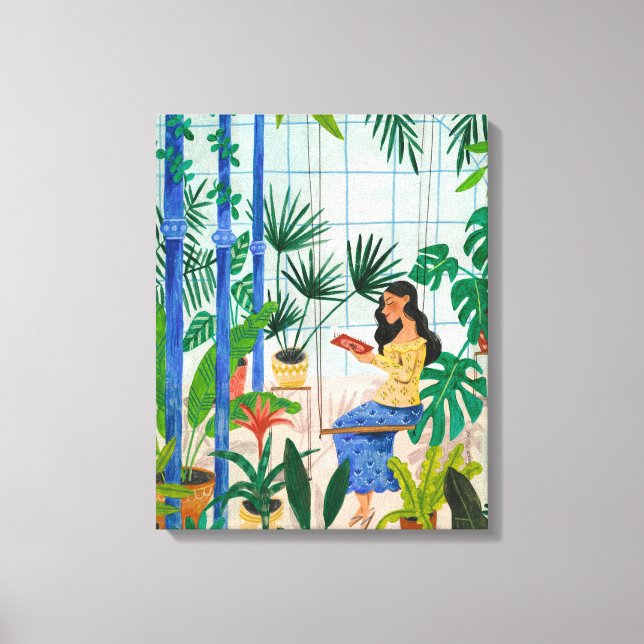 Botanische grüne Pflanze Leinwanddruck (Vorderseite)