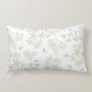Botanische grüne Vintage elegante graue mit Lendenkissen