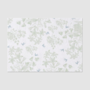 Botanische grüne Vintage elegante graue mit Seidenpapier