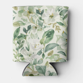 Botanische grüne Wasserfarbe Florale Blätter Natur Dosenkühler