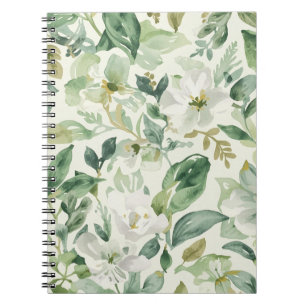Botanische grüne Wasserfarbe Florale Blätter Natur Notizblock