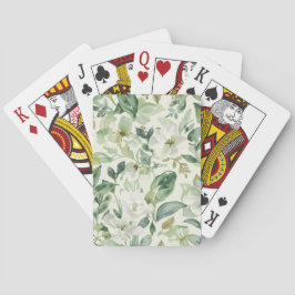 Botanische grüne Wasserfarbe Florale Blätter Natur Spielkarten