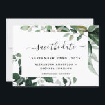 Botanische Grünfolien Wasserfarbenprägung Rett Save The Date<br><div class="desc">Grüne Kräuter - Grüne Blätter Wasserfarben Frühjahr Hochzeit Elegant und Moderne Save the Date auf weißem Hintergrund - beinhaltet schöne und elegante Schriftzeichen mit modernen botanischen Blätter und Grün für die besondere Hochzeitstagsfeier.</div>