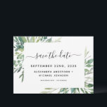 Botanische Grünfolien Wasserfarbenprägung Rett Save The Date<br><div class="desc">Grüne Kräuter - Grüne Blätter Wasserfarben Frühjahr Hochzeit Elegant und Moderne Save the Date auf weißem Hintergrund - beinhaltet schöne und elegante Schriftzeichen mit modernen botanischen Blätter und Grün für die besondere Hochzeitstagsfeier.</div>