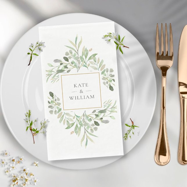 Botanische Grünfolienhochzeit Serviette (Von Creator hochgeladen)