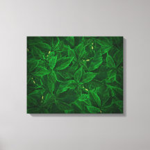 Botanische Grünmalerei Stretchierte Leinwand Print