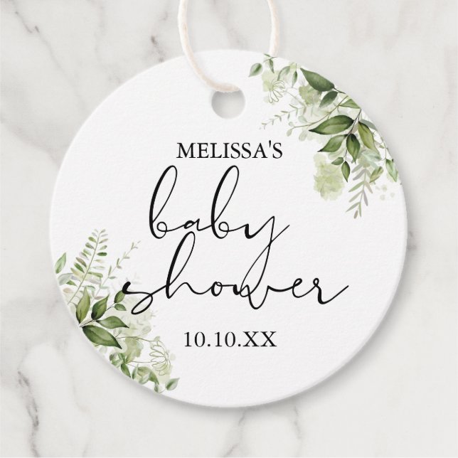 Botanische Grünpflanzen Blütendusche Geschenkanhänger (Vorderseite)