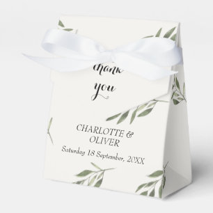 Botanische Grünpflanzen-Hochzeit Danke Favor Tag S Geschenkschachtel