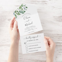 Botanische Grünpflanzen Hochzeit RSVP Budget