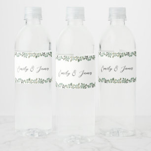 Botanische Grünpflanzen Hochzeitflaschen Wasserflaschenetikett