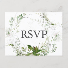 Botanische Grünpflanzen Moderne Hochzeit RSVP Einladungspostkarte